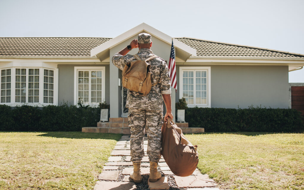 A veteran coming home.